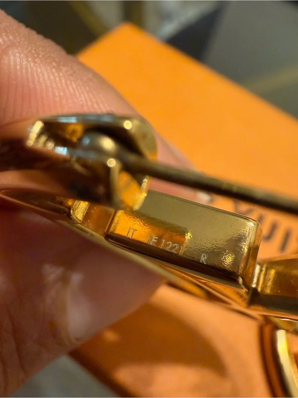 Louis Vuitton Gold LV Circle Logo Hoop Earring